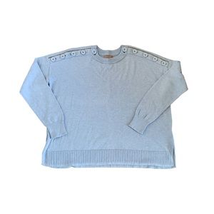 Lilla P pale blue pullover sweater, Womens size small, long sleeve